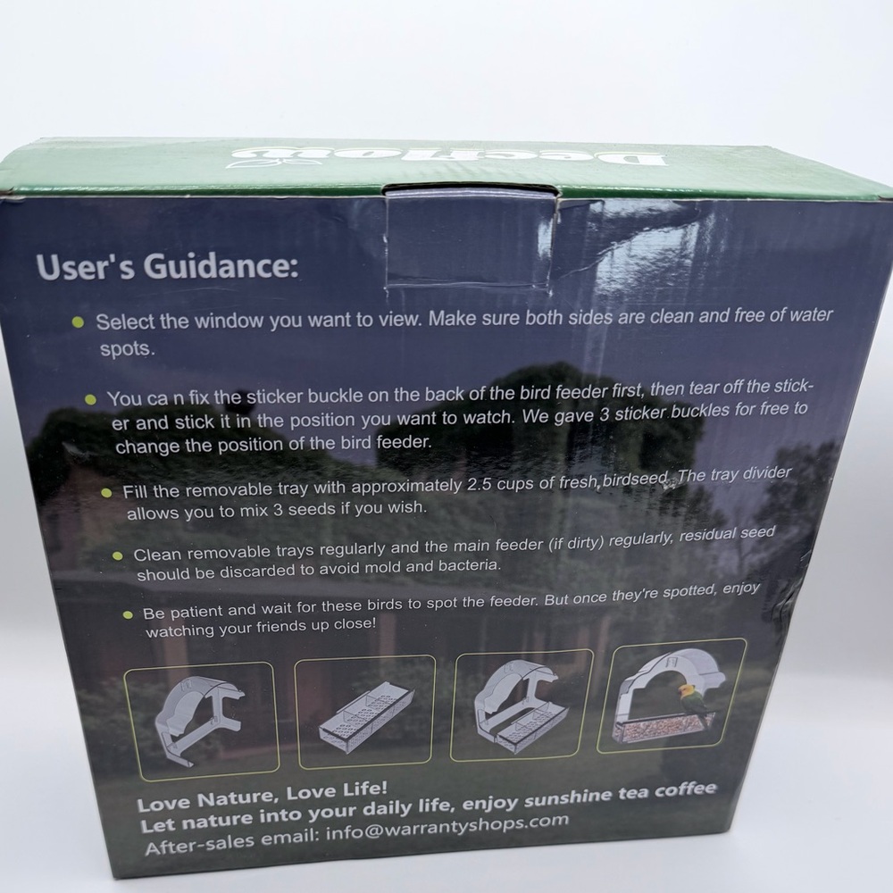 Decflow stick-on Window Bird Feeder NIB - Picture 3 of 8
